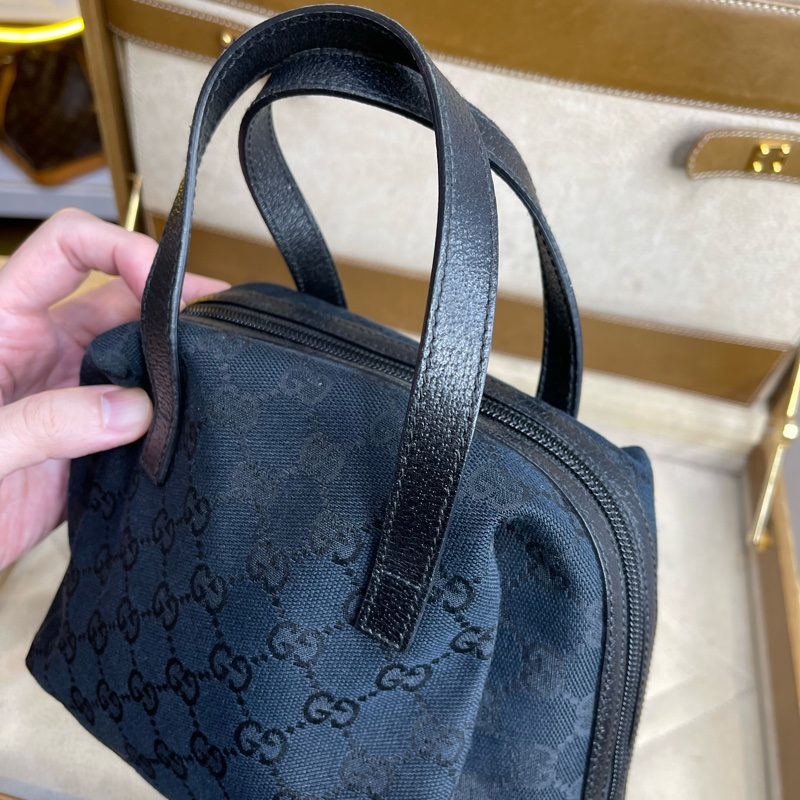 GUCCI gg supreme黑色老花帆布元寶手提包✨包況優超甜價-4