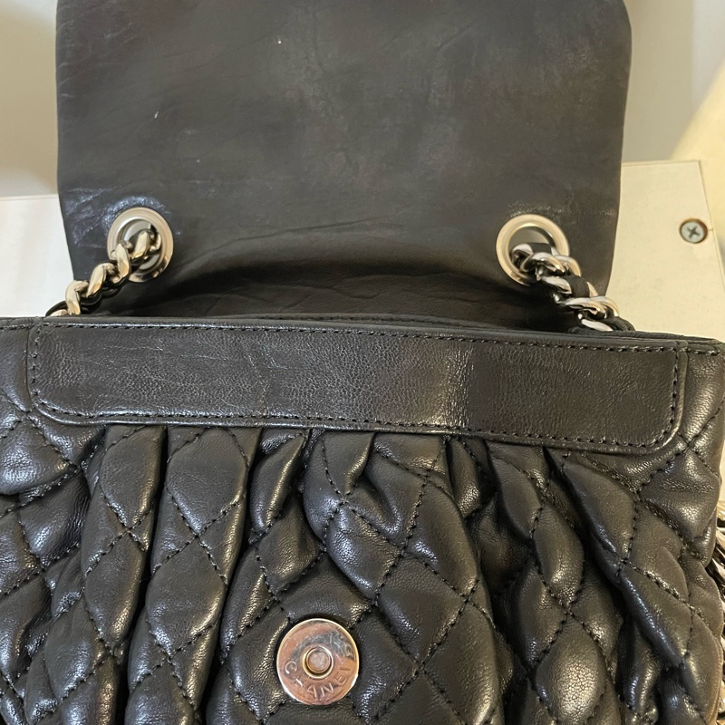Chanel 香奈兒 南瓜包 雲朵包 黑銀 鏈條滾邊 鏈條包-5