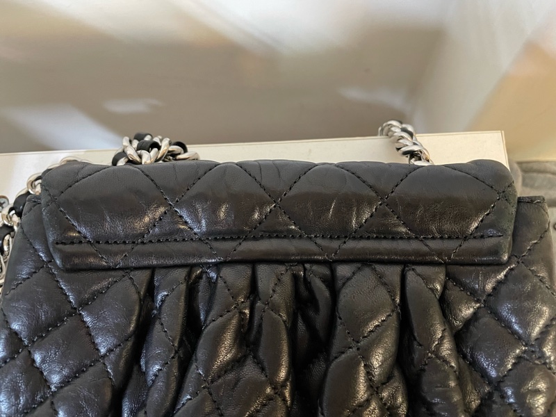 Chanel 香奈兒 南瓜包 雲朵包 黑銀 鏈條滾邊 鏈條包-7