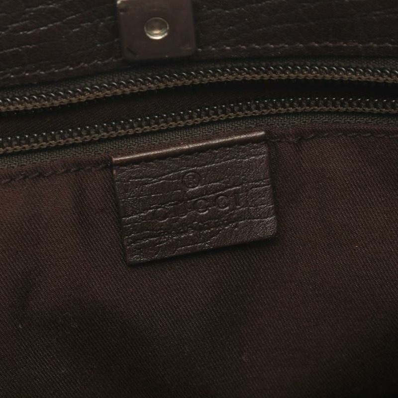 【日本直送】中古GUCCI[B]雙G SUPREME 手提包 托特包 PVC 真皮 米色 深棕色-3