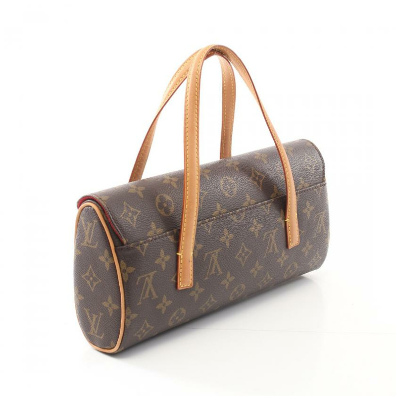 【日本直送】中古LOUIS VUITTON[AB]Sonatine 老花手提包 PVC 真皮 棕色-1