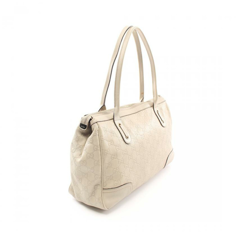 【日本直送】中古GUCCI[B]Princy Guccissima 肩包 真皮托特包 淺米色-1