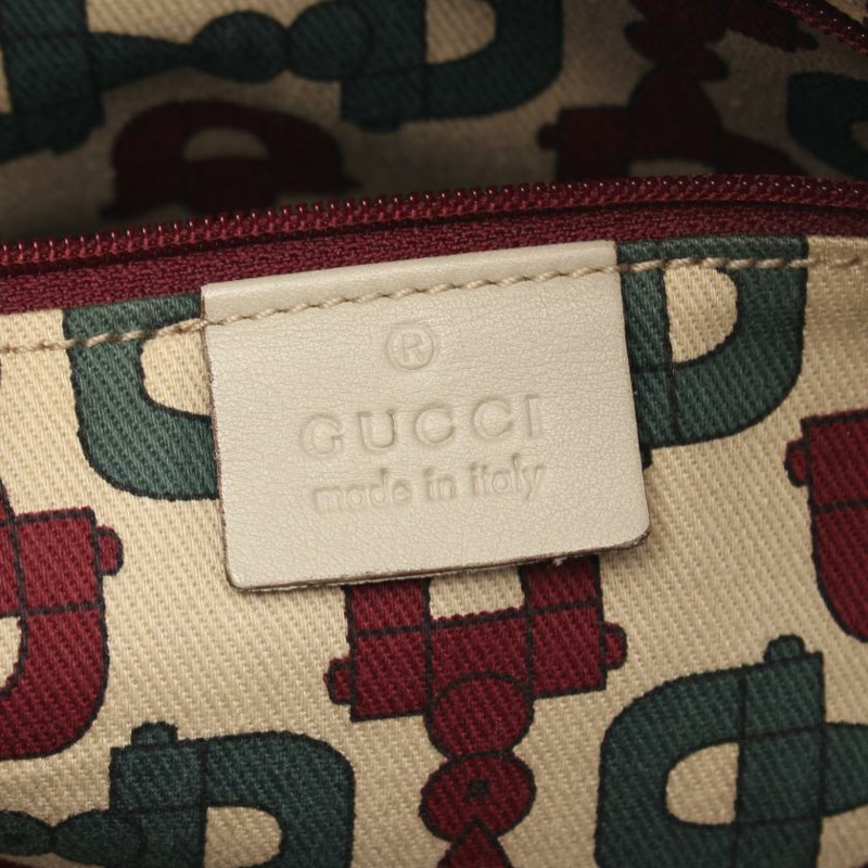 【日本直送】中古GUCCI[B]Princy Guccissima 肩包 真皮托特包 淺米色-3