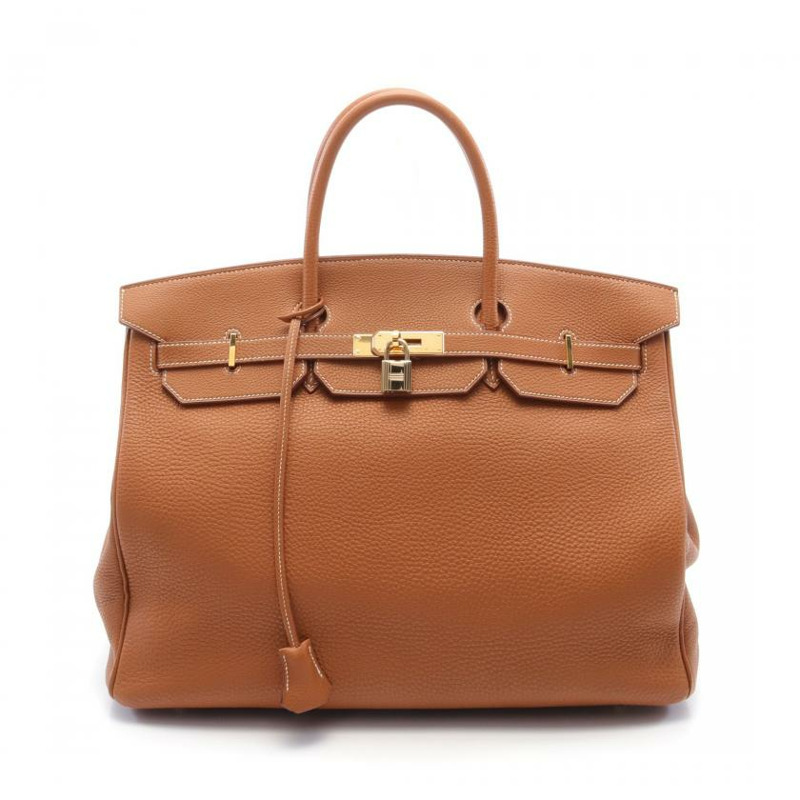 【日本直送】中古HERMES[B]Birkin 鉑金包40 金色 手提包 Togo小公牛皮 淺棕色 金色五金 □D刻印-0