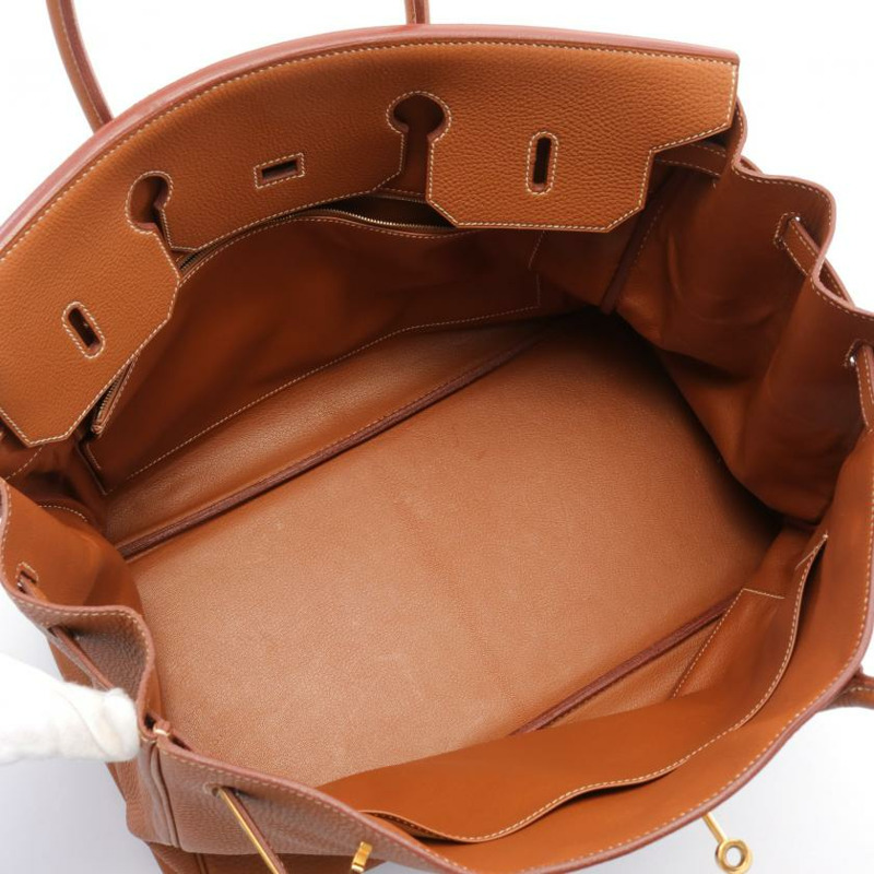 【日本直送】中古HERMES[B]Birkin 鉑金包40 金色 手提包 Togo小公牛皮 淺棕色 金色五金 □D刻印-2
