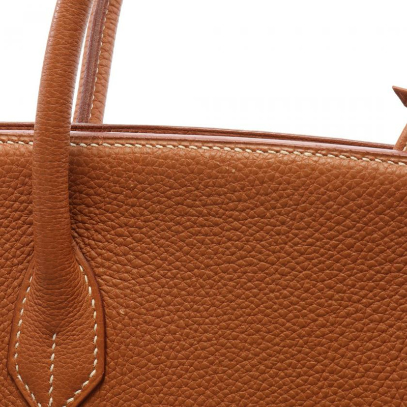 【日本直送】中古HERMES[B]Birkin 鉑金包40 金色 手提包 Togo小公牛皮 淺棕色 金色五金 □D刻印-7