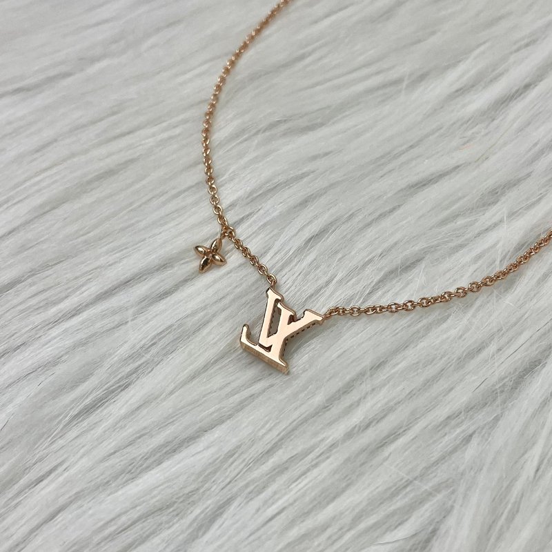 LV M00985 Iconic Blush水鑽玫瑰金墜飾項鍊-2