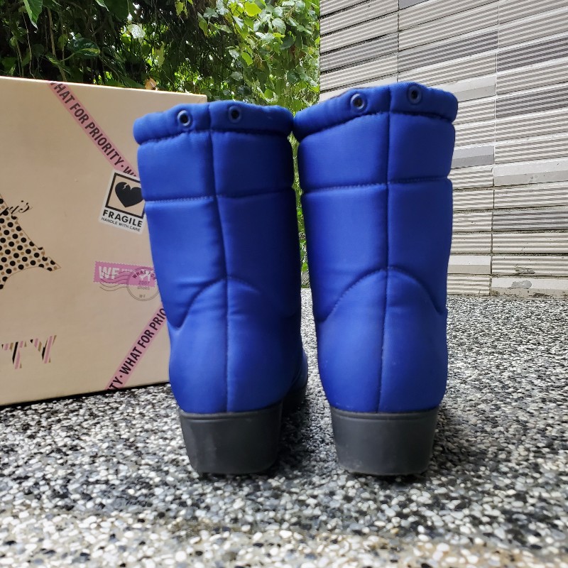 藍色保暖雪靴 短靴 中統靴 日本購入-1
