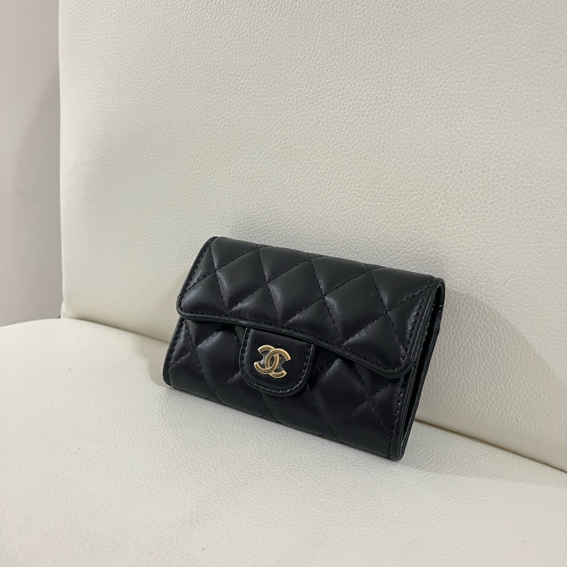 Chanel AP0214 黑色金釦零錢包-0