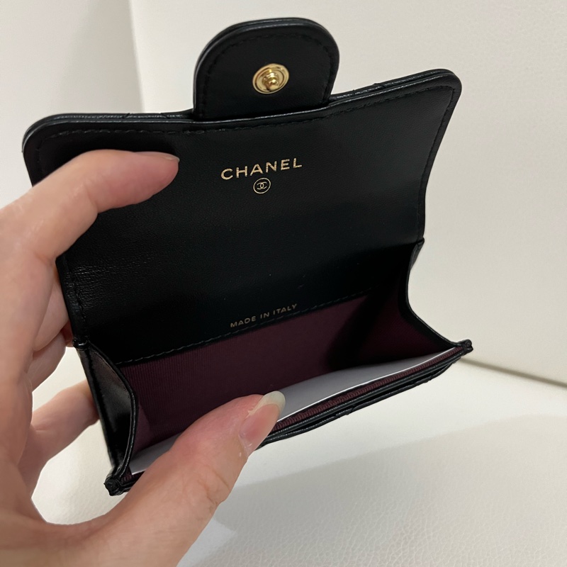 Chanel AP0214 黑色金釦零錢包-10