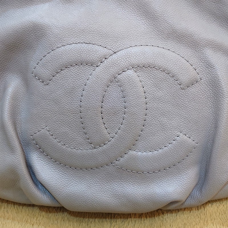 💕【近全新】Chanel 香奈兒 大雙C拼菱格紋 荔枝牛皮肩背包/托特包-7