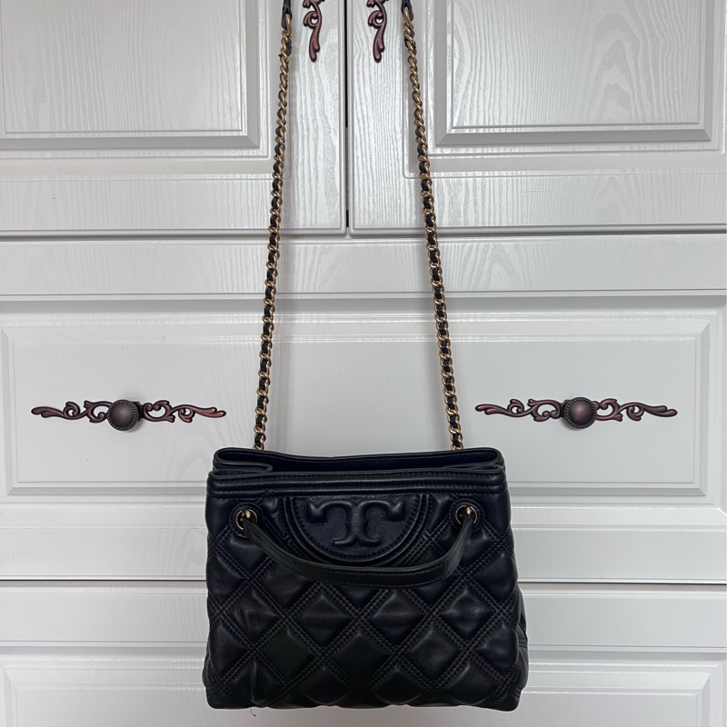 Tory Burch 菱格紋羊皮托特包-11