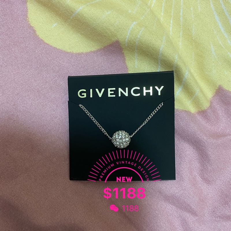 Givenchy紀梵希銀色小火球滿鑽項鍊-0