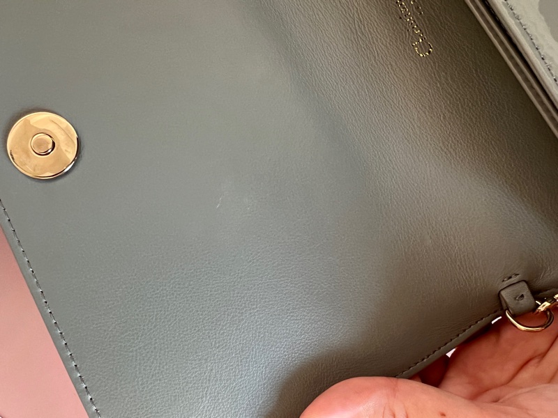 DIOR 漆皮 藤格紋 金鍊 WOC-7