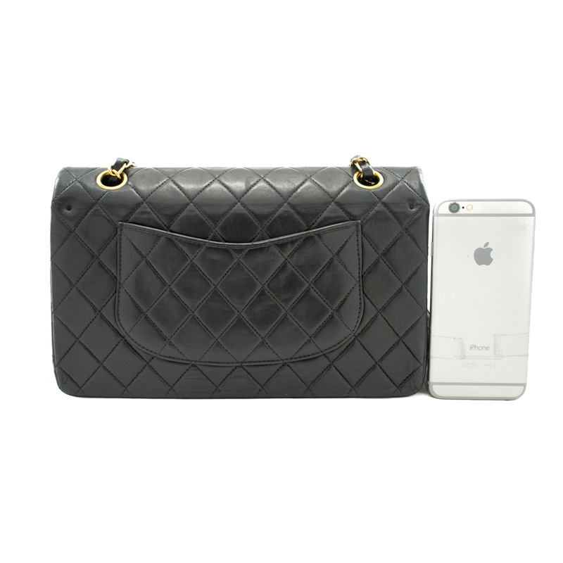 【日本直送】CHANEL 2.55 雙翻蓋中號鏈條單肩包黑色小羊皮-2