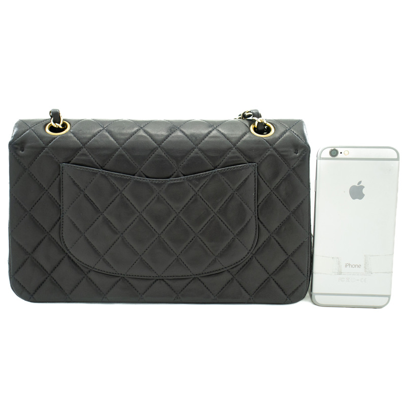 【日本直送】CHANEL 2.55 雙翻蓋中號鏈條單肩包黑色小羊皮-2