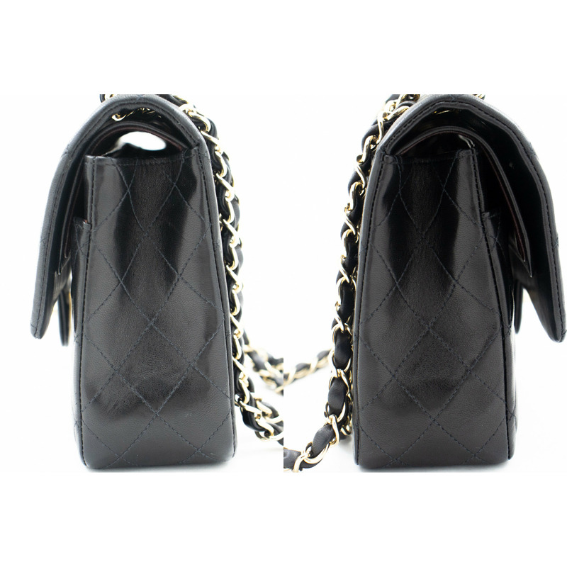 【日本直送】CHANEL 2.55 雙翻蓋中號鏈條單肩包黑色小羊皮-4