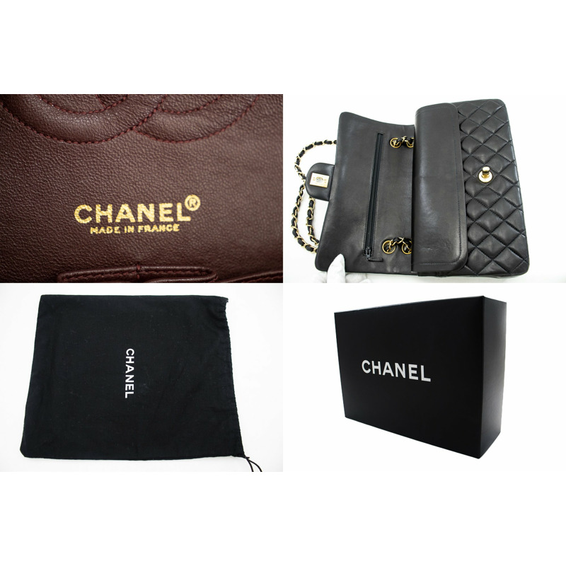 【日本直送】CHANEL 2.55 雙翻蓋中號鏈條單肩包黑色小羊皮-7