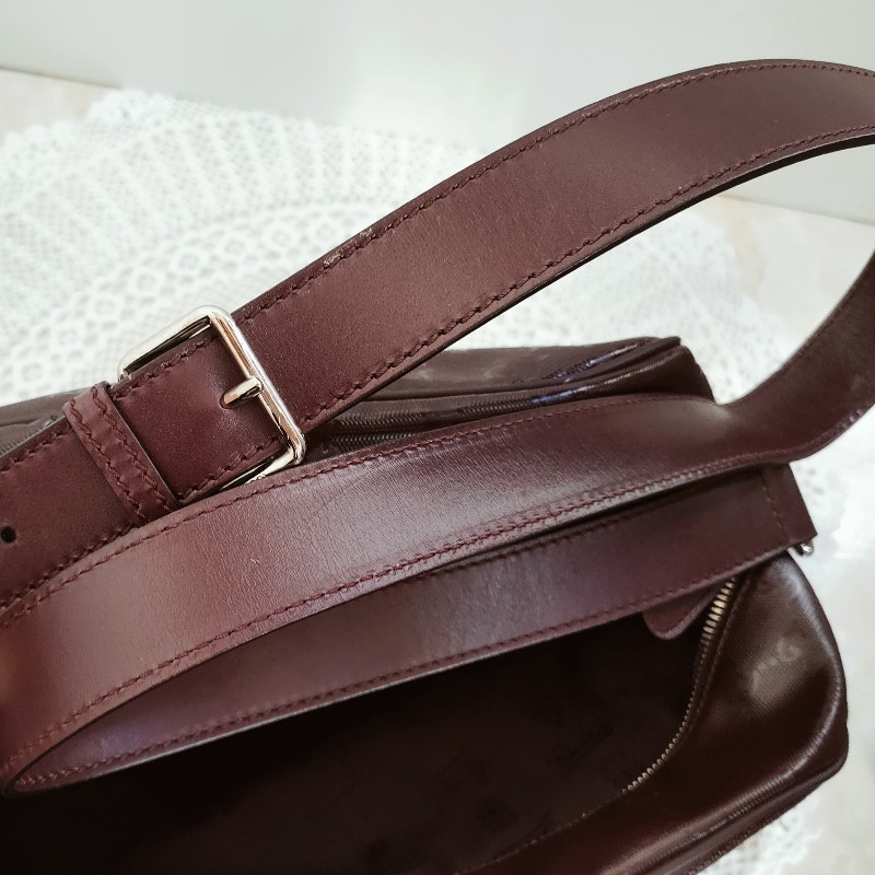 正品gucci 深棗紅色防水gg壓紋斜背包/航空包GG Imprime Messenger Bag