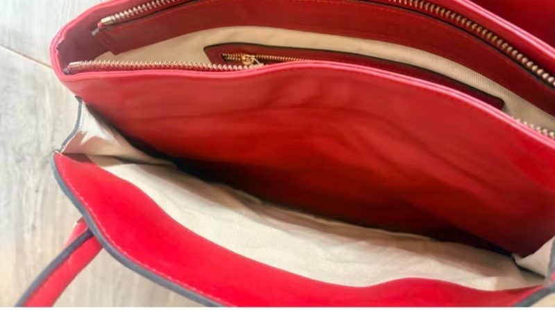 全新 valentino 真皮紅色手提包-4