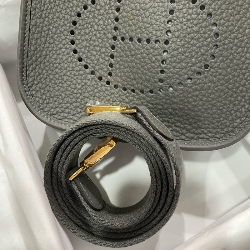 Hermès Mini Evelyne 積雨雲灰金扣-3