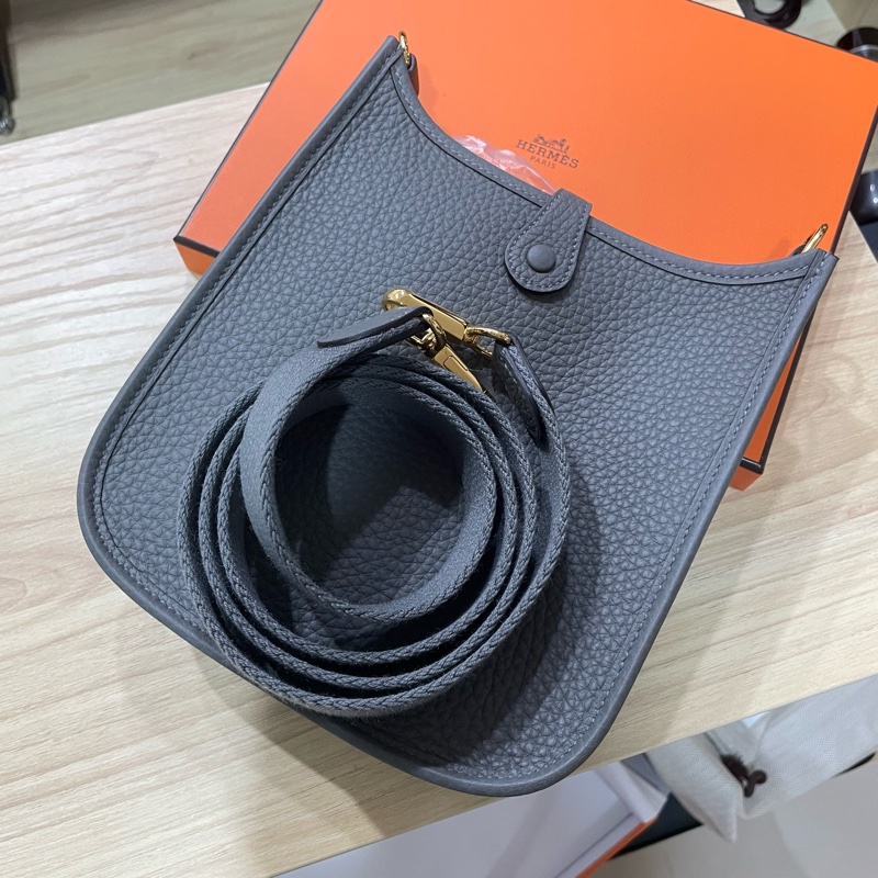 Hermès Mini Evelyne 積雨雲灰金扣-5