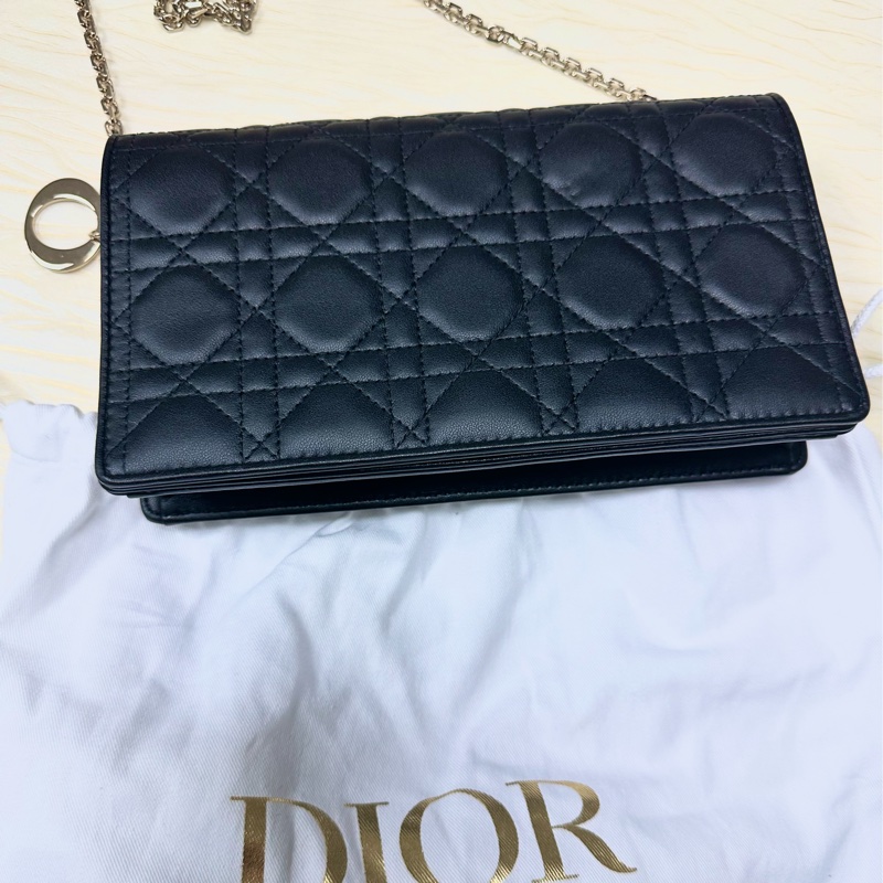 Dior 🇫🇷 LADY DIOR POUCH Black Cannage Lambskin（黑色羊皮WOC)-1