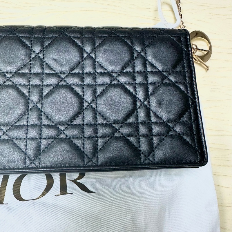Dior 🇫🇷 LADY DIOR POUCH Black Cannage Lambskin（黑色羊皮WOC)-4