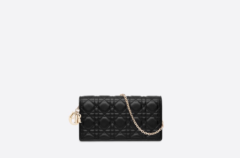 Dior 🇫🇷 LADY DIOR POUCH Black Cannage Lambskin（黑色羊皮WOC)-9