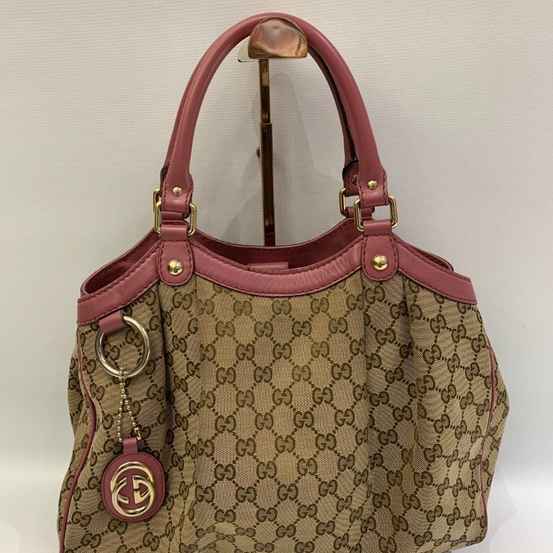 GUCCI GG紅邊帆布托特包-0