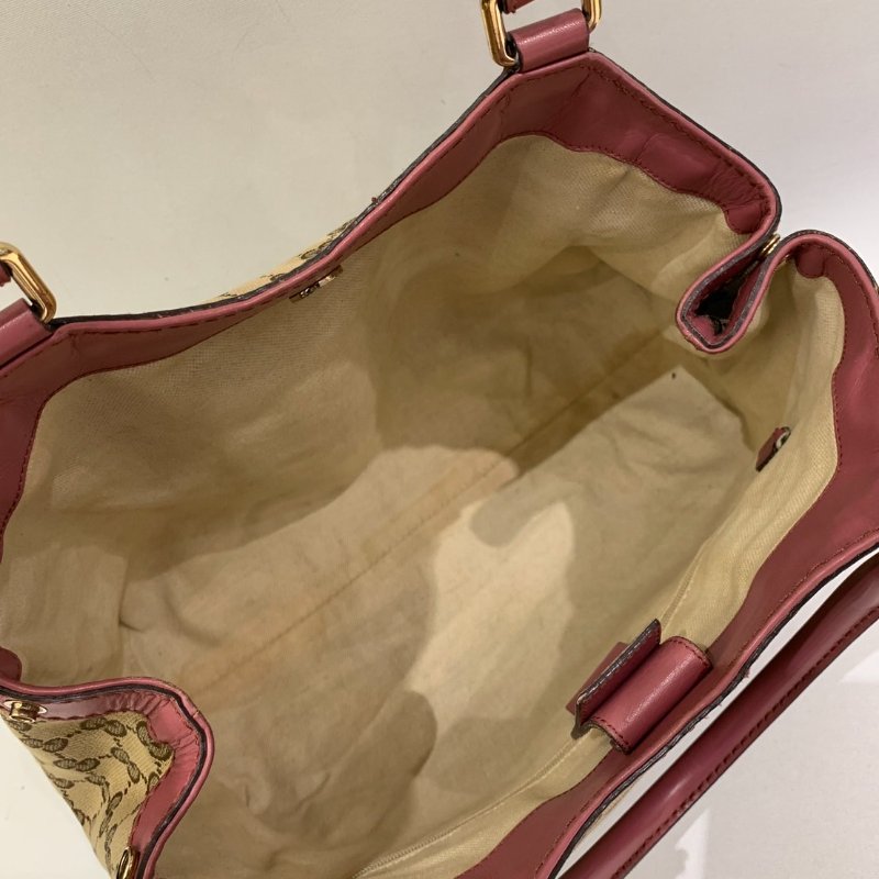 GUCCI GG紅邊帆布托特包-4