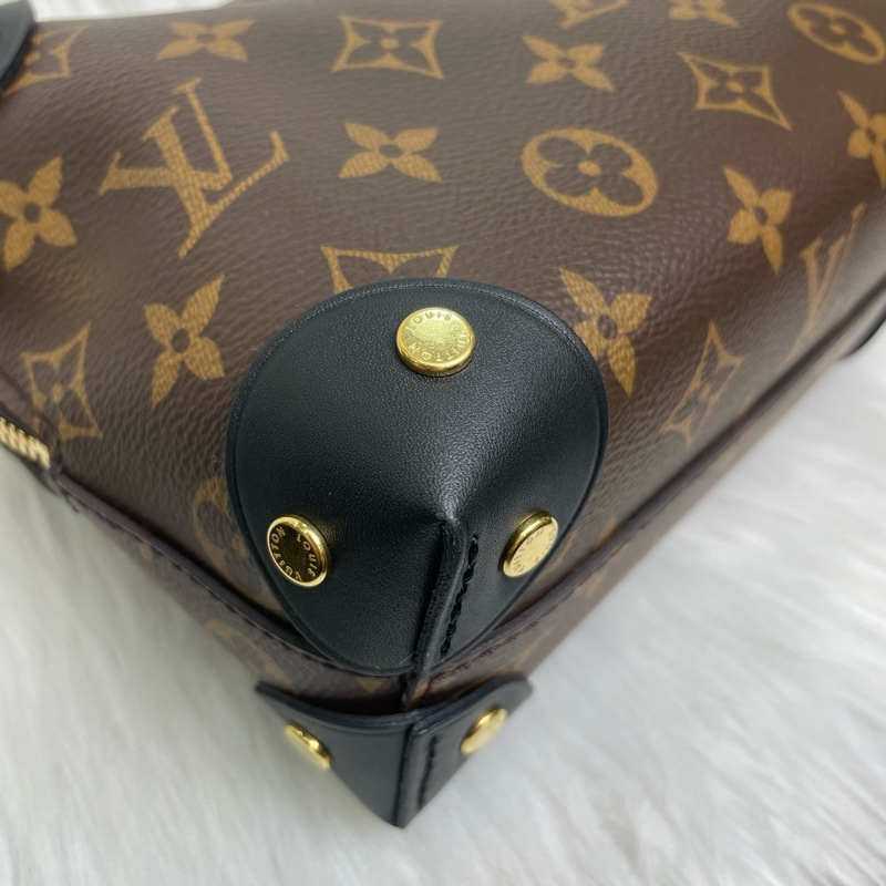 Louis Vuitton M45571原花拼黑皮革軟箱盒子斜背包Petite Malle Souple-8