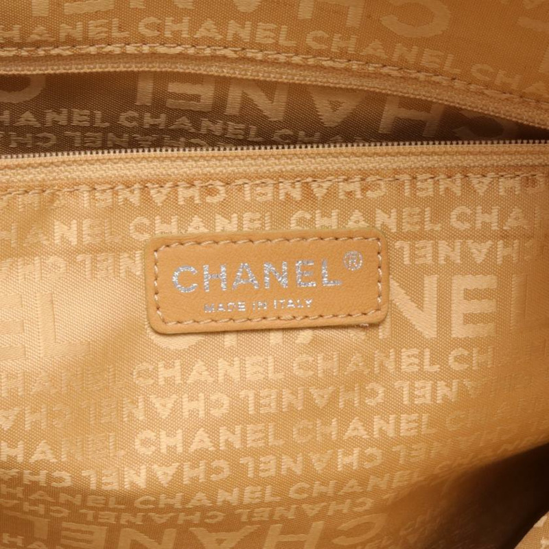【日本直送】中古CHANEL[B]雙C標誌 手提包 托特包 粗花呢圖案 帆布 真皮 橡膠 米白色 粉色 多彩色 銀色五金 兩用款-3
