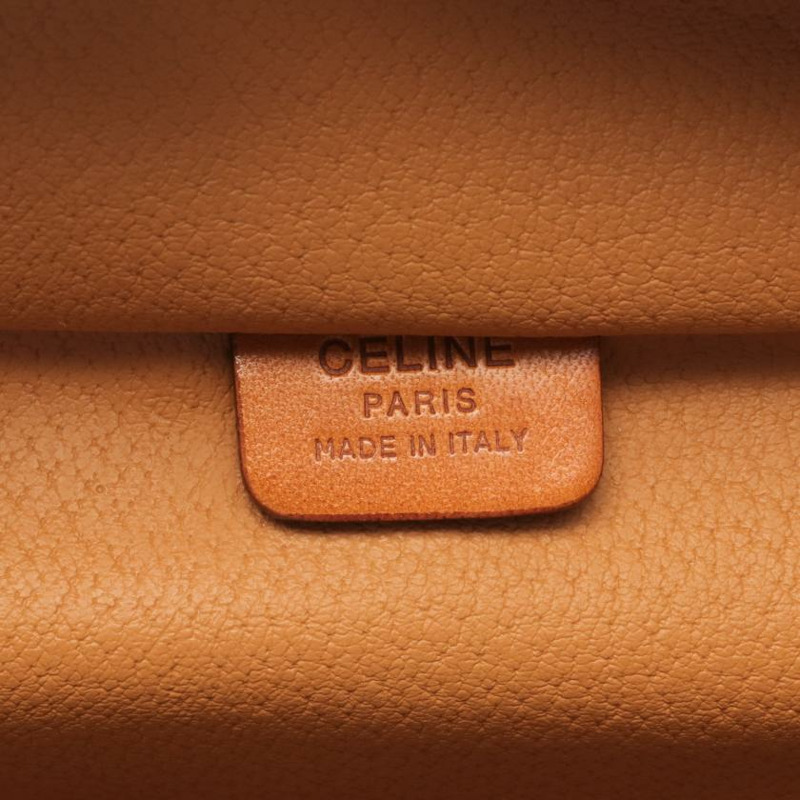 【日本直送】中古CELINE[B]Macadam 梳妝包 手提包 PVC 真皮 深棕色 棕色-3