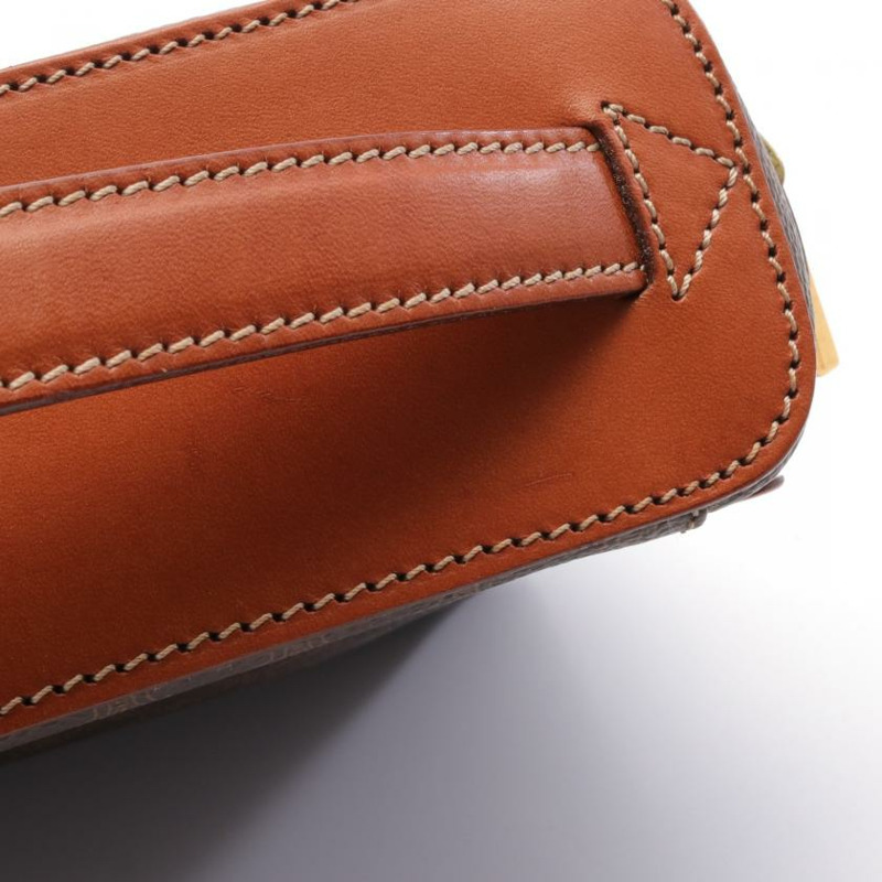 【日本直送】中古CELINE[B]Macadam 梳妝包 手提包 PVC 真皮 深棕色 棕色-5