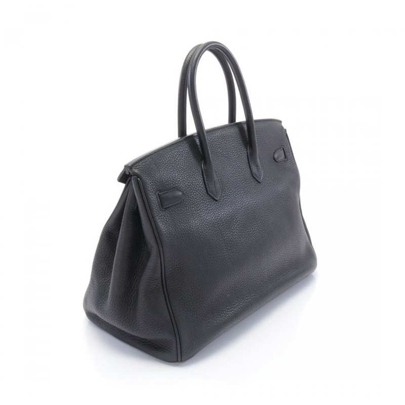 【日本直送】中古HERMES[B]Birkin 鉑金包35 手提包 Togo小公牛皮 黑色 銀色五金 □N刻印-1