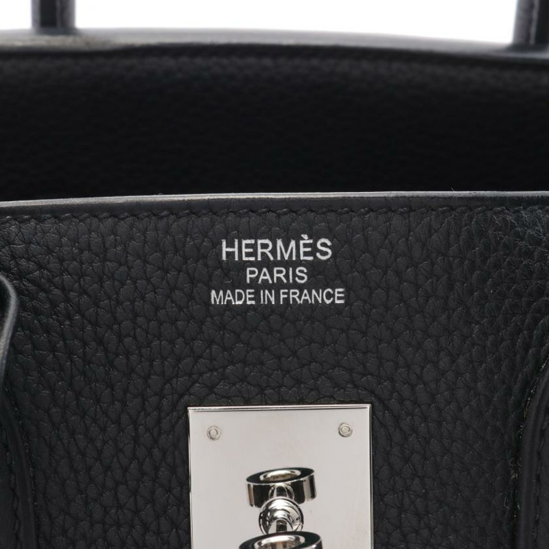 【日本直送】中古HERMES[B]Birkin 鉑金包35 手提包 Togo小公牛皮 黑色 銀色五金 □N刻印-3
