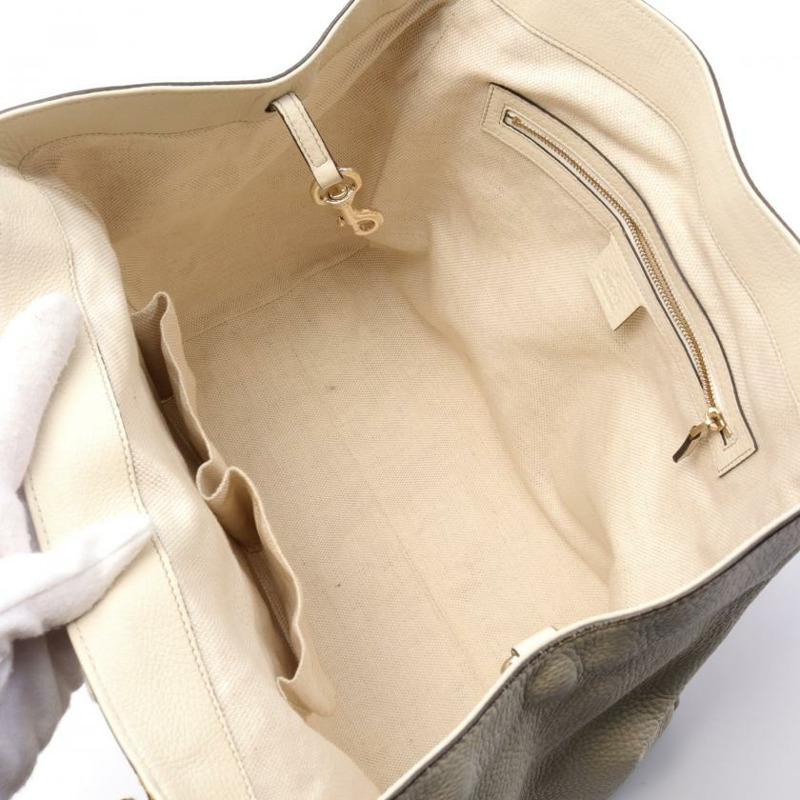 【日本直送】中古GUCCI[B]Soho Cellarius interlockingG 手提包 真皮托特包 象牙白-2