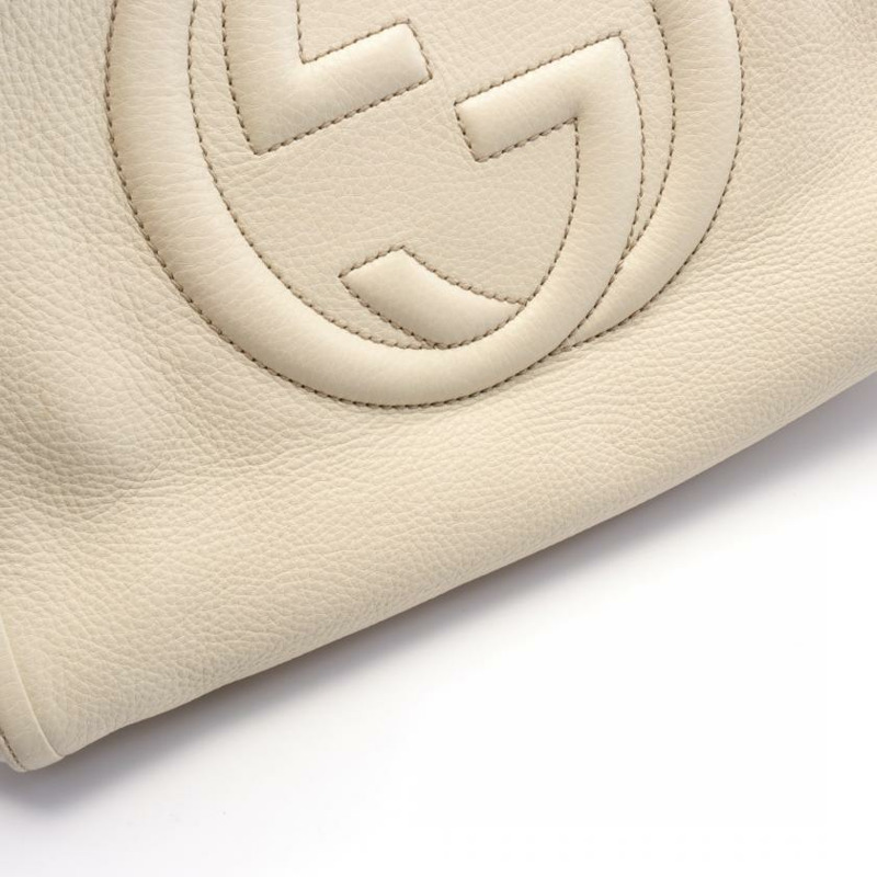【日本直送】中古GUCCI[B]Soho Cellarius interlockingG 手提包 真皮托特包 象牙白-4