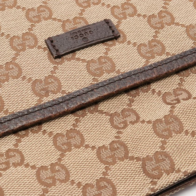 【日本直送】中古GUCCI[B]GG帆布 肩包 真皮 米色 棕色-4