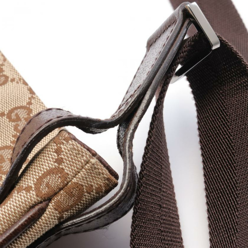【日本直送】中古GUCCI[B]GG帆布 肩包 真皮 米色 棕色-5