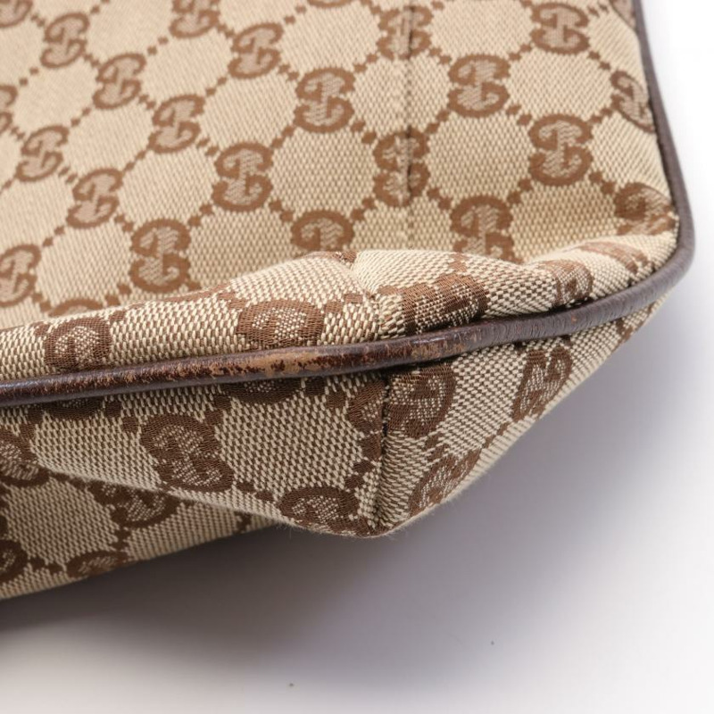【日本直送】中古GUCCI[B]GG帆布 肩包 真皮 米色 棕色-7