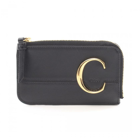 【日本直送】中古Chloe[B]CHLOE C 卡片夾 真皮零錢包 黑色