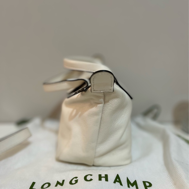 longchamp 小羊皮水餃包xs 白色-6