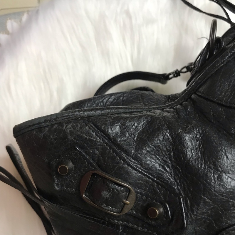 Balenciaga 黑色機車包-3