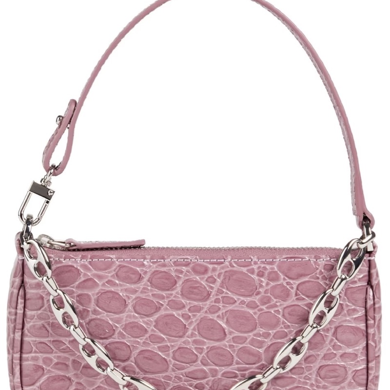 by far mini Rachel 手提肩包包 迷你包 鱷魚紋 粉紫-2