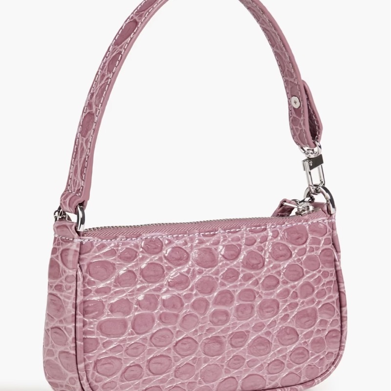 by far mini Rachel 手提肩包包 迷你包 鱷魚紋 粉紫-3