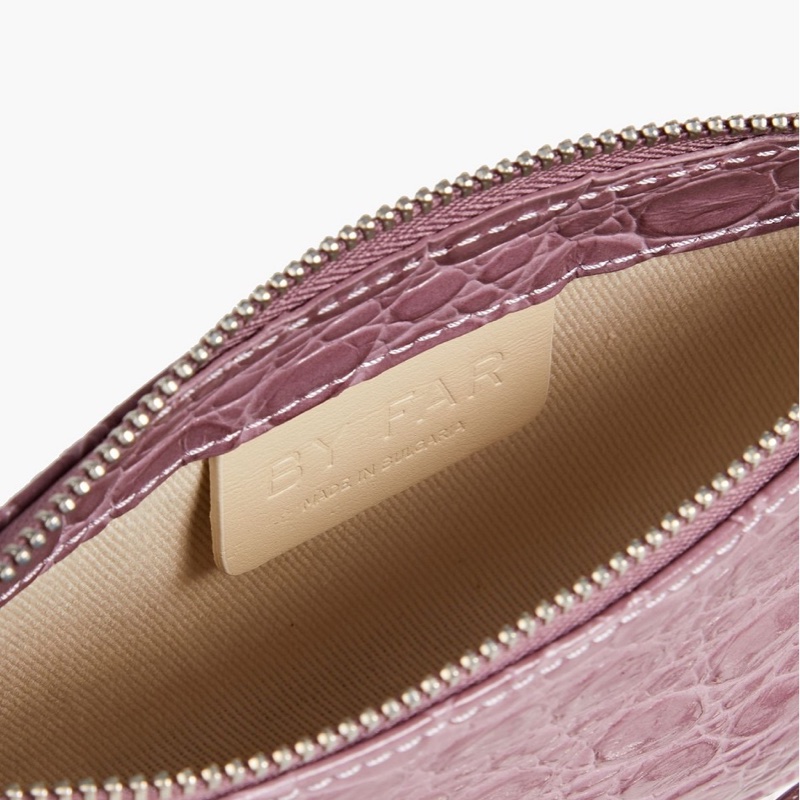 by far mini Rachel 手提肩包包 迷你包 鱷魚紋 粉紫-5