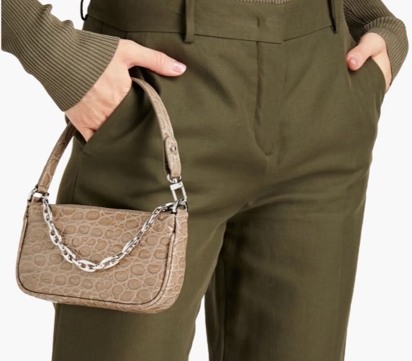 by far mini Rachel 灰色鱷魚皮感 手提肩背包+紫色款-0