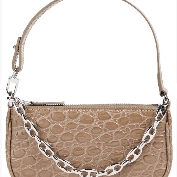 by far mini Rachel 灰色鱷魚皮感 手提肩背包+紫色款-1